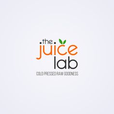 the juice lab logo is designed to look like an orange and green leafy fruit