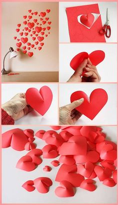 how to make paper hearts for valentine's day - step by step instructions and pictures