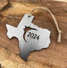 2024 Total Solar Eclipse Commemorative Ornament Collection Rustic Cabin Christmas, Character Cutouts, Steel Anniversary Gifts, 2024 Eclipse, Metal Ornaments, Cabin Christmas, Americana Style, Hand Tie