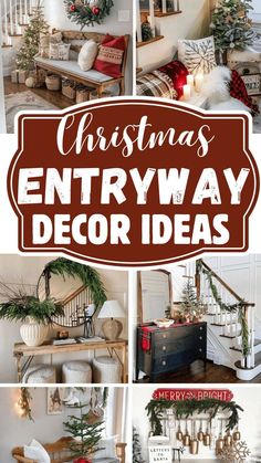 christmas entryway decor ideas with text overlay