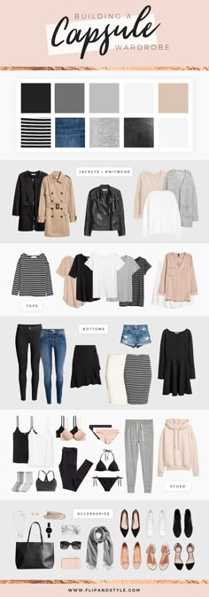 How to build a capsule wardrobe | Style essentials, minimalist outfits and closet staples | Summer, Fall, Winter, Spring | Find more style posts at http://www.flipandstyle.com Minimalisticky Chic, Capsule Fashion, Capsule Wardrobe Basics, Minimalist Outfits, Style Essentials, Minimalist Capsule Wardrobe, Dress Winter, Fashion Capsule