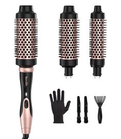 PRICES MAY VARY. Create a Voluminous Hairstyle - The Terviiix 3 In 1 heated round brush with a ceramic barrel evenly distributes heat to create long-lasting loose curls and waves. It's designed to provide great volume and achieve a blowout look, making it perfect for creating stunning curls. Faster Styling- A 3-in-1 hot styling brush is convenient and easy to use, allowing for quick curling while combing the hair. It simplifies the styling process by eliminating the need for additional tools lik Heated Brush, Hair Curling Tools Products, Hair Styling Tools, Hair Dryer Round Brush, Round Brush And Blow Dryer, Travel Curling Iron, Electric Hair Brush Curler, Round Brush Blow Dryer, Curling Brush