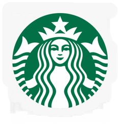 the starbucks logo is shown in green and white, with stars on it's head