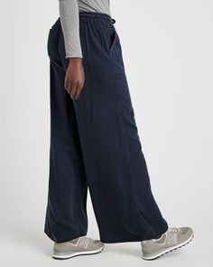 The comfort and ease of our Paula Wide Leg Pant will leave you reaching for it all season long. Made from a breathable linen blend, it's designed with a drawstring, roomy front and back pockets and the most relaxed wide leg ever. Elevate it with a sweater or a layering tee. Linen blend Drawstring waist Front and back pockets Ultra wide leg Relaxed Wide Leg Parachute Pants With Pockets, Relaxed Pants With Pockets For Elevated Casual Look, Everyday Relaxed Fit Full Length Cargo Pants, Relaxed Fit Full Length Cargo Pants For Everyday, Cotton Pants With Pockets, Versatile Cotton Sweatpants With Pull-on Style, Effortless Cotton Pants With Pockets, Versatile Relaxed Fit Sweatpants With Pockets, Linen Cargo Pants With Elastic Waistband For Loungewear