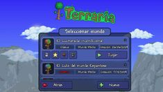 the menu screen for terraria