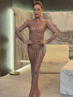 Transparent Dresses Outfits, Transparent Dresses Fashion, Bridesmaid Shirts Bachelorette, Transparent Dress, Bridesmaid Shirts, Mesh Maxi Dress, High Fashion Outfits, Iconic Dresses, Fantasy Dress