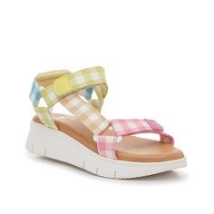 Dirty Laundry-Qwest Sandal Easy to wear and even easier to style, the Qwest sandals from Dirty Laundry are a must-have. The sporty silhouette and color block straps make this pair a fun and fashion-forward addition. Dirty Laundry Shoes, Dirty Laundry, Gingham Print, Women's Sandals, Wedge Heels, Women's Shoes Sandals, Light Green, Gingham, Open Toe