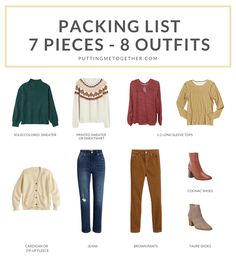 Vacation Capsule Wardrobe Fall, Minimalist Packing Winter, Pack For Colorado Winter, Travel Light Winter Outfits, Packing For Thanksgiving Travel, Travel Light Winter, Packing Light For Fall Travel, 54321 Packing Winter