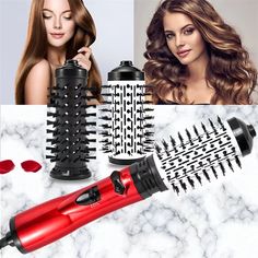 Achieve salonquality styling at home with the 2in1 Hot Air Styler and Rotating Hair Dryer. Designed for convenience and versatility, this powerful electric hair tool combines a hot air styler and a rotating hair dryer in one, giving you smooth, voluminous, and salonfinish hair effortlessly. With its innovative 360Â° rotation and adjustable settings, this styler lets you create a variety of looks, from bouncy curls to sleek, straight styles, without the need for multiple tools.The 2in1 Hot Air Styler and Rotating Hair Dryer features a ceramic barrel that ensures even heat distribution, reducing the risk of heat damage while adding shine to your hair. The antiscald bristles provide additional protection, ensuring a safe and comfortable styling experience. Made with highquality stainless stee Rotating Hair Dryer, Straighten Hair, Hair Curl, Curl Hair, Hair Dryer Brush, Hair Styler, Casual Hairstyles, Clipuri Video, Hair Quality