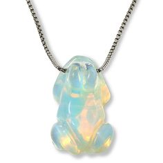 KALIFANO Carved Gemstone Frog 30" Stainless Steel Necklace  Adorn your neckline with a fun, fashionable necklace design that's sure to make you smile. This stainless steel, adjustable box chain necklace features a carved gemstone figure of a sitting frog. Choice of gemstone.       Necklace approx. 30"L x 1/16"W     Carved drop approx. 1-9/16"L x 1-1/16"W     Stainless steel box chain     Lobster claw clasp and adjustable, sliding bead     Gemstone drop is carved figure of sitting frog   Stone In Blue Aventurine, Box Chain Necklace, Necklace Design, Green Necklace, Steel Necklace, Stainless Steel Necklace, Green Aventurine, You Smile, Box Chain