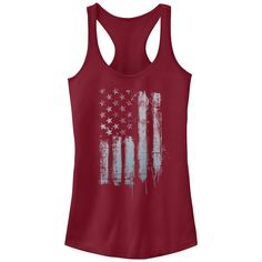 Create a cool, patriotic look in this juniors' graphic tank top. Create a cool, patriotic look in this juniors' graphic tank top. Racerback ScoopneckFABRIC & CARE Cotton, polyester Machine wash Imported Size: Small. Color: Red. Gender: female. Age Group: kids. American Flag Painting, Rustic American Flag, Flag Painting, Drip Painting, Graphic Tank, Scarlet, Graphic Tank Top, American Flag, Gender Female