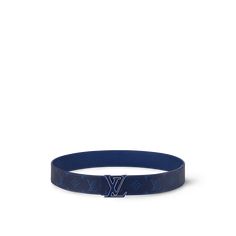 LOUIS VUITTON® - Lv Initiales 40mm Reversible Belt - Blue Monogram Pattern, Reversible Belt, Louis Vuitton Official, Menswear Collection, Men's Collection, Monogram Canvas, Cobalt Blue, Blue Man, Latest Design