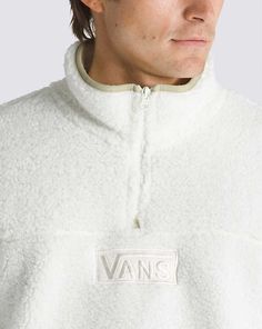 Who says comfort and style can't coexist? Prove 'em wrong in the Vans Boxed Sherpa Quarter Zip Pullover. The perfect piece for cold and cozy days, this quarter zip pullover made of super soft sherpa has sneaky side-seam pockets and a classic fit. 100% Polyester fabric Soft sherpa Quarter zip Direct embroidery on chest Side seam hand pockets Elastic binding at cuff and hem Classic fit Sherpa Quarter Zip, Jane Clothing, Vans Logo, Sweatpants Shorts, Snowboard Boots, Kids Sale, Kids Socks, Quarter Zip Pullover, Shirt Accessories