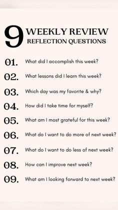 Weekly Reflection Journal, Reflection Journal Prompts, Weekly Reflection, Mindfulness Journal Prompts, Prompts Writing, Weekly Review, To Do Planner