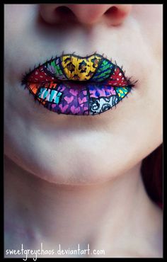 lip art Lip Art Makeup, Lipstick Designs, Crazy Makeup, Fantasy Makeup