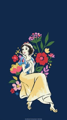 an image of snow white with flowers in her hand and the quote,'remember you're the one who can fill the world with sunshine