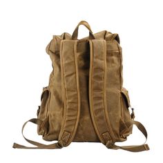 Vintage Waxed Canvas Backpack for School Outdoor Retro Travel Backpack With Adjustable Strap, Casual Rectangular Backpack For Adventure, Vintage Travel Backpack With Adjustable Strap, Vintage Backpack With Adjustable Strap For Adventure, Retro Backpack For Everyday Use And Back To School, Large Capacity Waxed Canvas Bag For Adventure, Large Capacity Waxed Canvas Adventure Bag, Durable Backpack For Travel And Back To School, Rugged Bag With Waxed Finish For Outdoor Activities