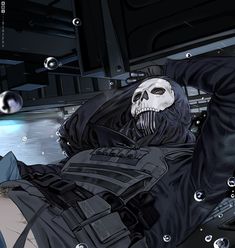 a skeleton is laying on the ground with his head down