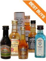 an assortment of different types of liquors and condiments with the words best buys over them