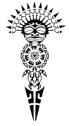 an image of a native american style tattoo design on a white background with black ink