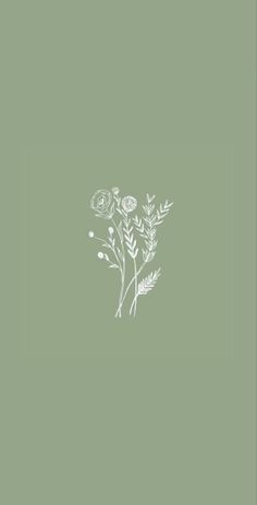 a drawing of flowers on a green background