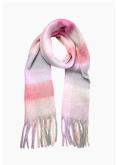 Large colour block scarf in pink with tassels edges  Great for keeping warm in winter. 100% viscose  Winter scarf, large scarf, warm scarf. Scarf Blanket, Ladies Scarf, Color Block Scarf, Pink Winter, Tassel Scarf, Large Scarf, Warm Scarf, Blanket Scarf, Colour Block