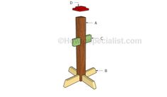 the diagram shows how to make a wooden post with two pieces of wood sticking out of it