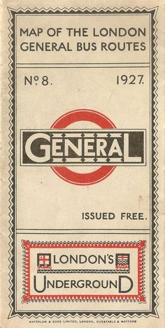 an old bus ticket from the london underground showing general bus routes no 8, 1932