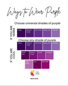 the color scheme for purple is shown in this graphic style, which includes different shades and colors