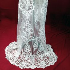 Beaded & Corded Bridal Lace Fabric Embroidered on 100% Polyester Net M – Lace USA