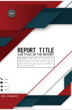 a red and black business report cover