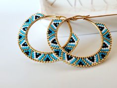 These one of a kind, handmade, beaded hoop earrings for any occasion! Each pair is a work of art and handmade! 2 inches wide from outside edges of the beading. Bead Hoop Earrings Tutorial, Hoop Earrings Tutorial, Seed Bead Hoop Earrings, China Spring, Native Earrings, Bead Hoop Earrings, Diy Seed Bead Earrings, Beaded Jewelry Earrings, Earrings Tutorial