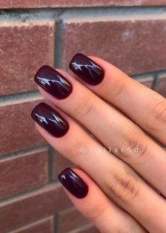 Wedding Nail Designs, Deep Red Nails, Plum Nails, Gel Pedicure, French Pedicure, Unghie Nail Art, Wedding Nail, Wedding Nails Design, Black Nail