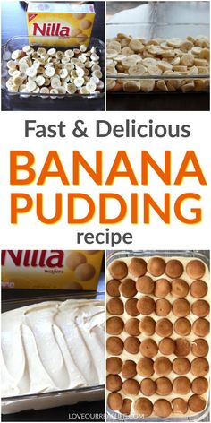 banana pudding recipe with text overlay