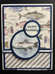 a birthday card with fish on it