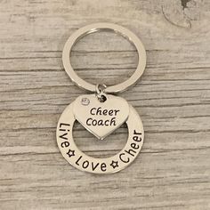 Cheer Coach Live Love Cheer Keychain - Sportybella Cheerleading Coach Gifts, Cheer Keychain, Cheer Jewelry, Cheerleading Coaching