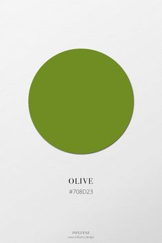 a green circle with the words olive on it