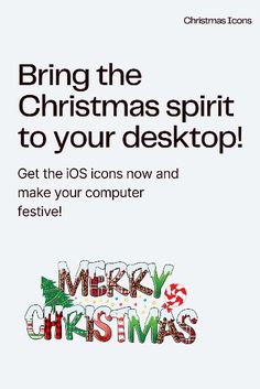 an advertisement for the christmas spirit to your desktop computer, with text that reads'merry christmas