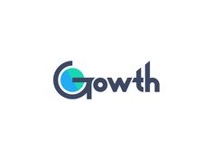 the logo for growth is shown on a white background