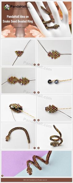 Free Beading Tutorials, Glass Bead Crafts, Ring Pattern, Beaded Jewels, Diy Bracelet Designs, Beaded Jewelry Tutorials, Handmade Jewelry Tutorials, Beaded Crafts, Jewelry Design Earrings