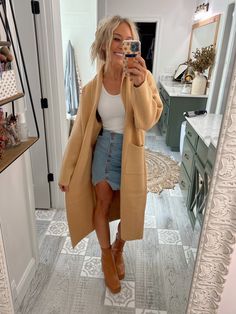 Camel Booties Outfit, Holley Gabrielle, Mom Fits, 2024 Wardrobe, Outfit Combos, Booties Outfit, Fall Beauty, Skirts With Boots, Modest Fashion Outfits