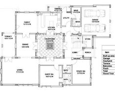 the floor plan for a house with three bedroom and an attached living room, including a kitchen