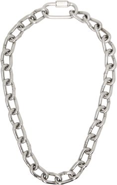 Curb chain necklace in silver-tone steel. Logo-engraved carabiner fastening. Supplier color: Silver Engraved Carabiner, Buy Apartment, Steel Logo, Curb Chain Necklace, Accessories Jewelry Necklace, Silver Chain Necklace, Watch Necklace, Curb Chain, Silver Pendant Necklace