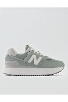 Suede and textile upper/ENCAP midsole cushioning combines soft foam with a durable polyurethane rim to deliver all-day support/Lightweight EVA foam cushioning in the midsole and heel increases comfort New Balance 574, Eva Foam, Foam Cushions, Womens Shoes Sneakers, New Balance, Women's Jeans, American Eagle Outfitters, American Eagle, Shoes Sneakers