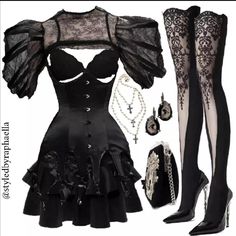 Cute Kpop Stage Outfits, Ahs Hotel Aesthetic, Kpop Stage Outfits, Ahs Hotel, Prom Dress Inspiration, Alt Fashion, Swaggy Outfits, Gothic Outfits, Goth Outfits