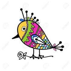 a colorful bird sitting on top of a white background stock photo - 959782