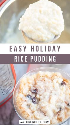 an easy holiday rice pudding recipe in the instant pressure cooker