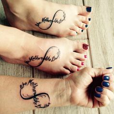 two women with matching tattoos on their feet