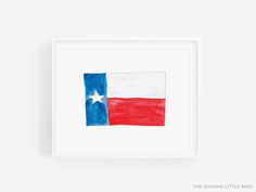 the texas flag is painted in red, white and blue with a star on it