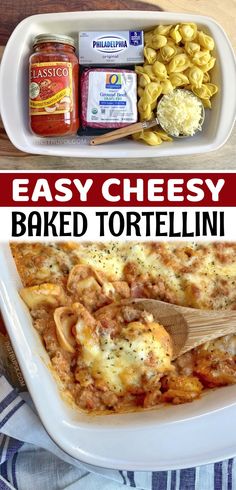 an easy cheesy baked tortellini casserole recipe